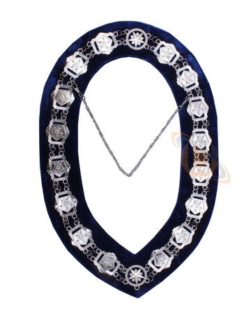 Masonic Compass and Square with OES CHAIN COLLAR (Silver) - kitchcutlery
 - 1